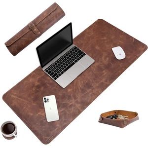 NU Elizo leather large desk pad gaming desk pad +accessories Chestnut